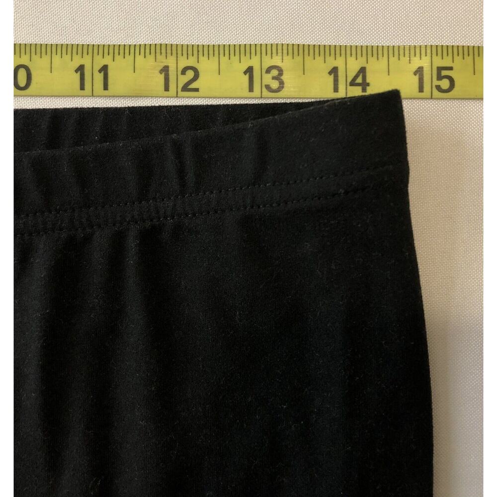 Knit Pants Women M Black Tapered Leg Stretch Elastic Waist Leggings Activewear - Picture 4 of 11